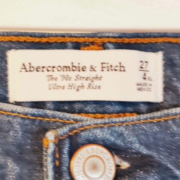ABERCROMBIE & FITCH 90'S STRAIGHT ULTRA HIGH RISE TALL 27/4 Y2K MOM JEANS RETRO - Picture 4 of 9